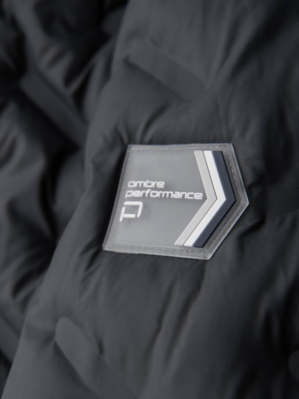 Ombre Clothing Мъжко прошивано яке със съемна качулка - графитово и бяло V3 OM-JALP-0206 Ombre Clothing