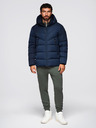 Ombre Clothing Мъжко яке с асиметричен прошив и качулка - тъмносиньо V4 OM-JAHP-0304 Ombre Clothing