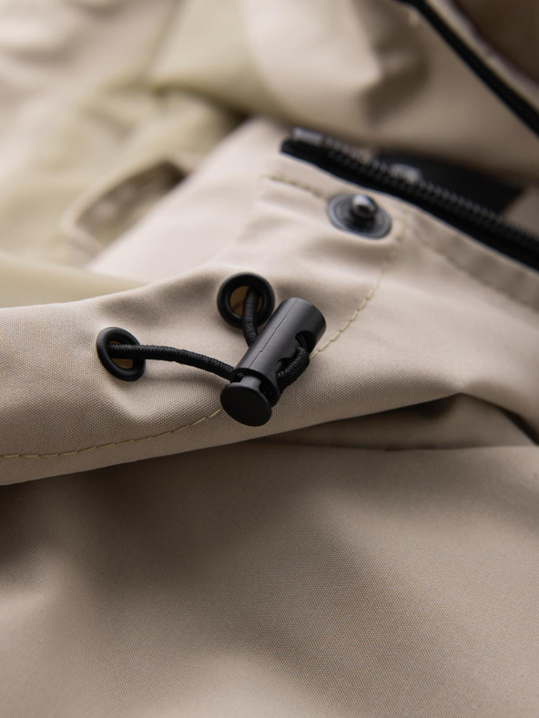 Ombre Clothing Мъжко функционално преходно яке с качулка - бежово V3 OM-JANP-0225 Ombre Clothing