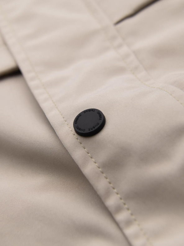 Ombre Clothing Мъжко функционално преходно яке с качулка - бежово V3 OM-JANP-0225 Ombre Clothing