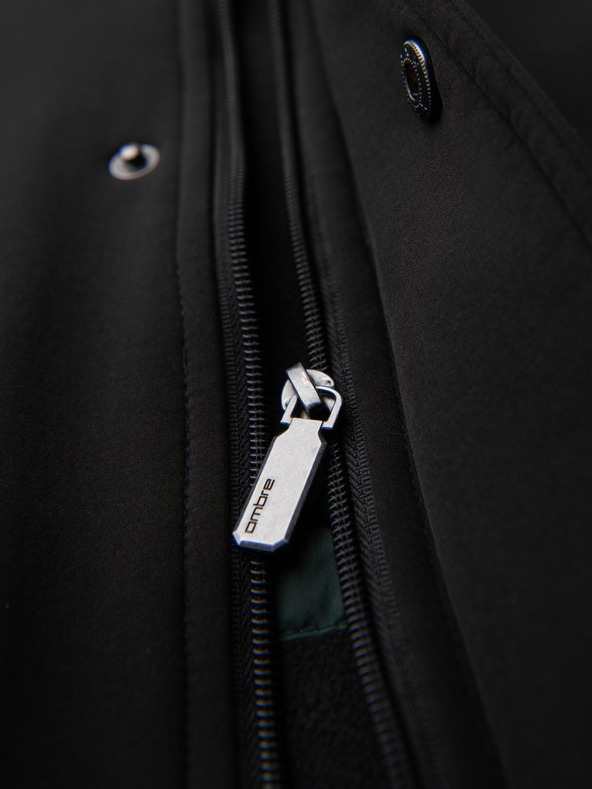 Ombre Clothing Мъжко палто паркa с флийс подплата и регулиране в талията - черно V2 OM-JAPJ-0314 Ombre Clothing