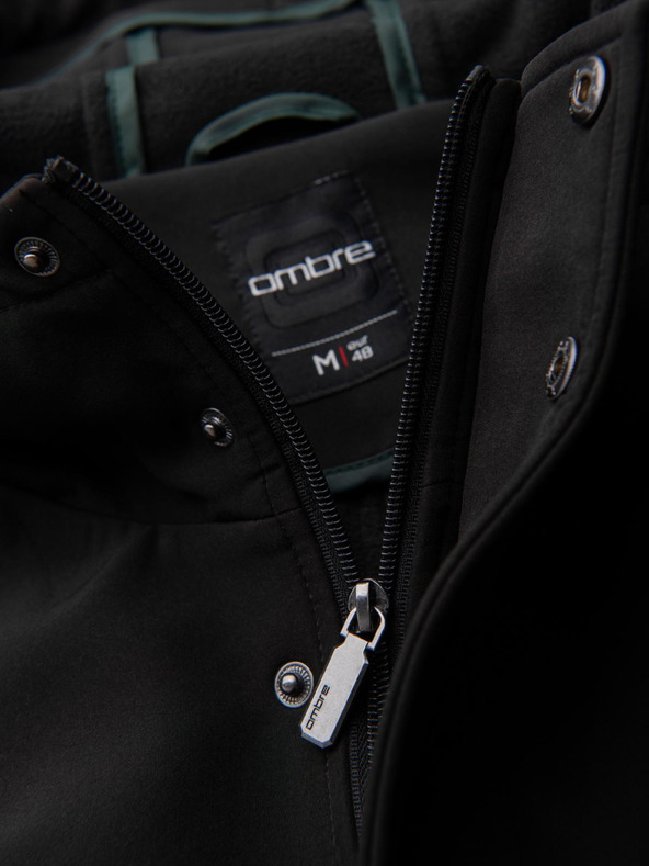 Ombre Clothing Мъжко палто паркa с флийс подплата и регулиране в талията - черно V2 OM-JAPJ-0314 Ombre Clothing