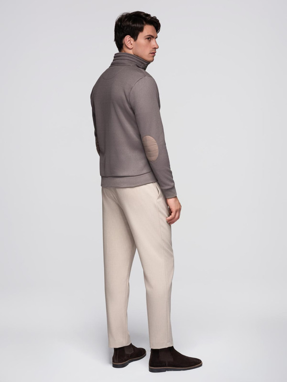 Ombre Clothing Мъжко яке с висок яка и флийс вътрешност - пепел V2 C645 Ombre Clothing