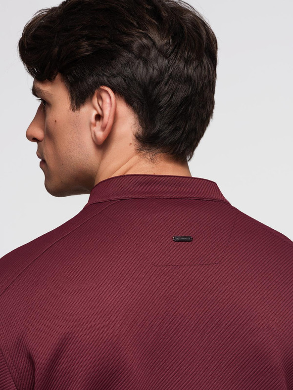 Ombre Clothing Мъжко структурирано текстилно яке - бордо V2 C642 Ombre Clothing