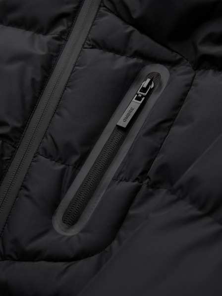 Ombre Clothing Мъжко прошивано затеплено яке с реглан ръкави - черно V4 OM-JAHP-0302 Ombre Clothing