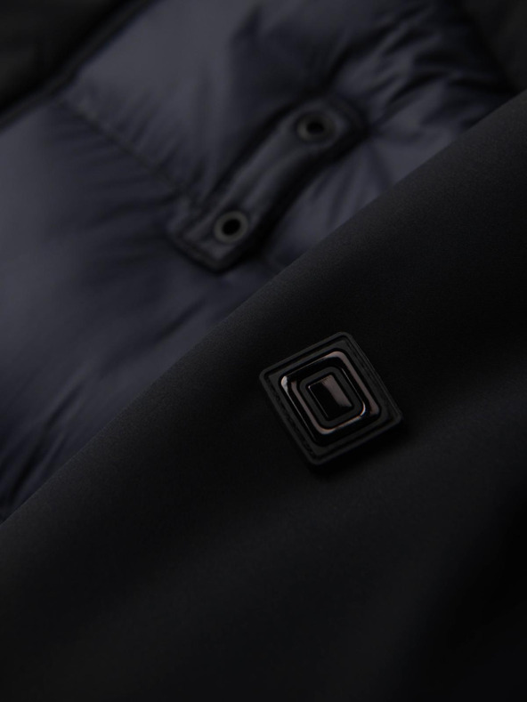 Ombre Clothing Мъжко дълго прошивано яке с големи джобове - черно V1 OM-JALJ-0308 Ombre Clothing