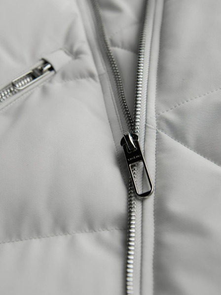 Ombre Clothing Мъжко прошивано яке с качулка - светло сиво V4 OM-JAHP-0252 Ombre Clothing