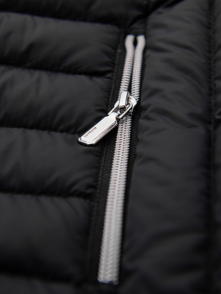 Ombre Clothing Мъжка ултралека яка от естествено прахово пухче с джоб - черна V1 OM-JALP-0211 Ombre Clothing