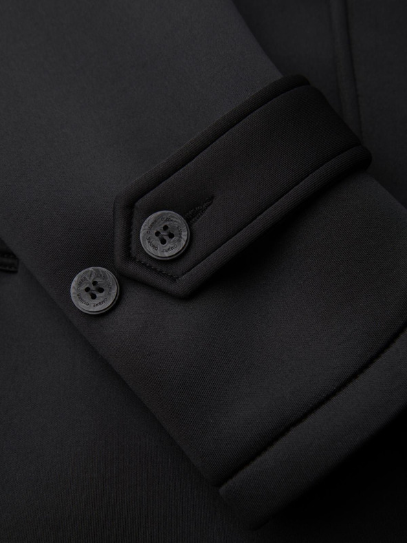 Ombre Clothing Мъжко минималистично палто средна дължина с качулка - черно V4 OM-COLC-0144 Ombre Clothing