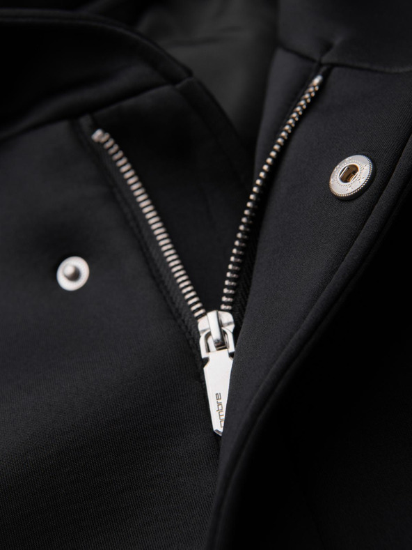 Ombre Clothing Мъжко минималистично палто средна дължина с качулка - черно V4 OM-COLC-0144 Ombre Clothing