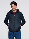 Ombre Clothing Мъжка лека яка с качулка и мрежеста подплата - тъмносиня V1 C640 Ombre Clothing