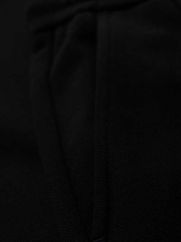 Ombre Clothing Мъжки панталони от пике плетиво с регулируем пояс - черни V2 OM-PACP-0283 Ombre Clothing