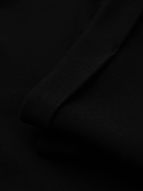 Ombre Clothing Мъжки панталони от пике плетиво с регулируем пояс - черни V2 OM-PACP-0283 Ombre Clothing