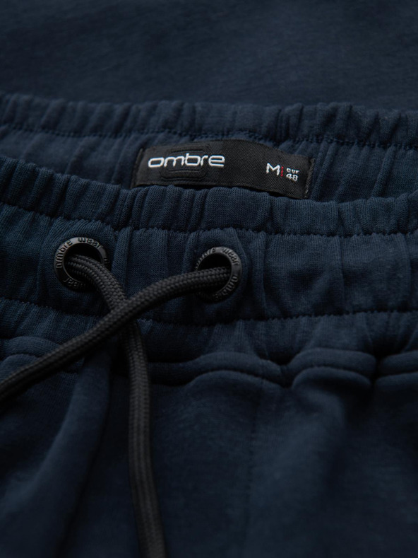 Ombre Clothing Мъжки спортни панталони с прави крачоли и гумени детайли - тъмносини V2 OM-PASK-0281 Ombre Clothing
