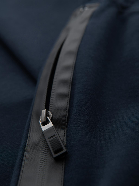 Ombre Clothing Мъжки спортни панталони с прави крачоли и гумени детайли - тъмносини V2 OM-PASK-0281 Ombre Clothing