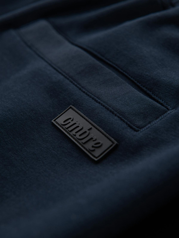 Ombre Clothing Мъжки спортни панталони с прави крачоли и гумени детайли - тъмносини V2 OM-PASK-0281 Ombre Clothing