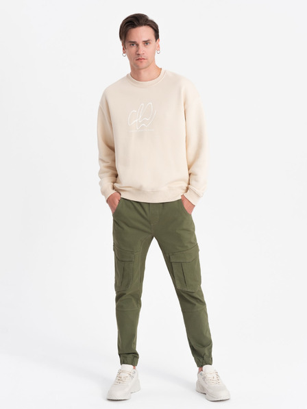 Ombre Clothing Мъжки панталони JOGGERS с карго джобове - оливови V18 P886 Ombre Clothing