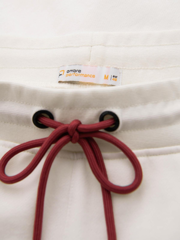 Ombre Clothing Мъжки спортни панталони с кант - кремави V2 OM-PASK-0284 Ombre Clothing