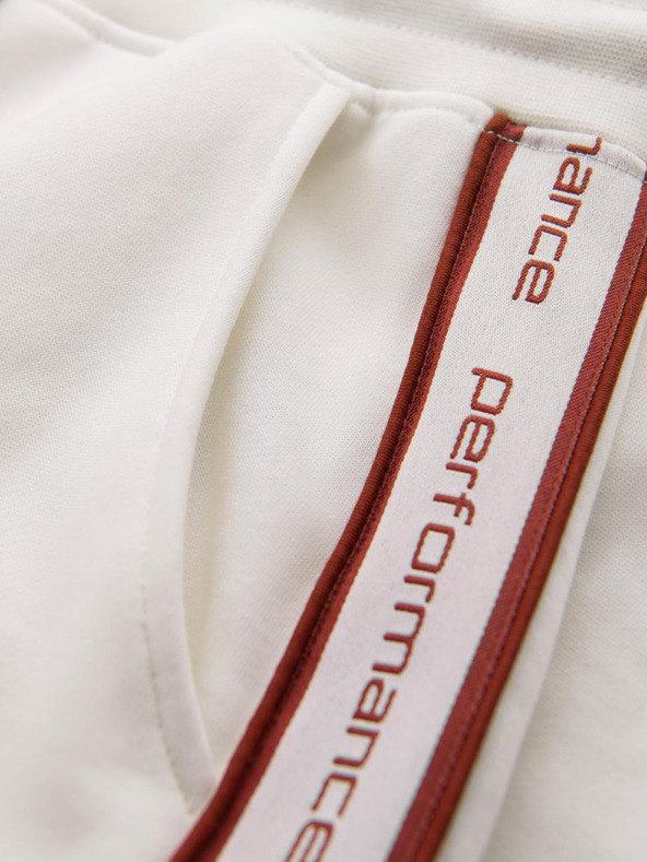 Ombre Clothing Мъжки спортни панталони с кант - кремави V2 OM-PASK-0284 Ombre Clothing