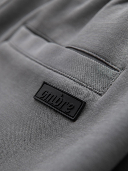 Ombre Clothing Мъжки спортни панталони с прави крачоли и гумени детайли - сиви V3 OM-PASK-0281 Ombre Clothing