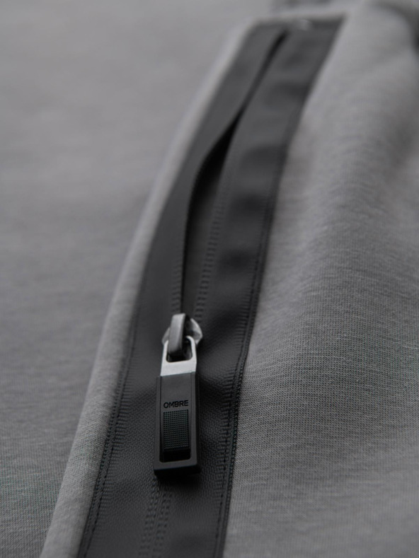 Ombre Clothing Мъжки спортни панталони с прави крачоли и гумени детайли - сиви V3 OM-PASK-0281 Ombre Clothing