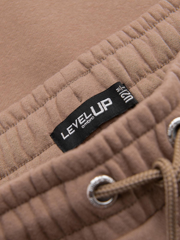 Ombre Clothing Класически унисекс спортни панталони с ребрирани маншети - кафяви V16 OU-PSBC-0100 Ombre Clothing