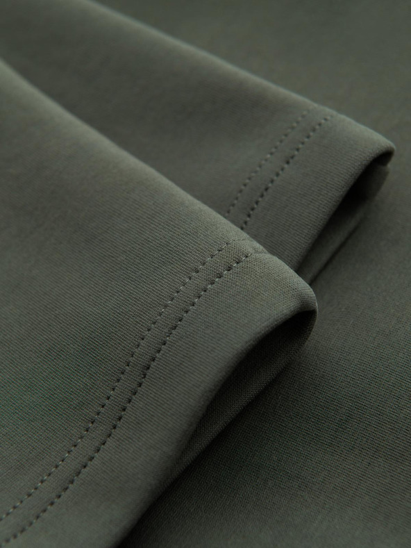 Ombre Clothing Мъжки спортни панталони с прави крачоли и гумени детайли - тъмнооливево зелени V4 OM-PASK-0281 Ombre Clothing