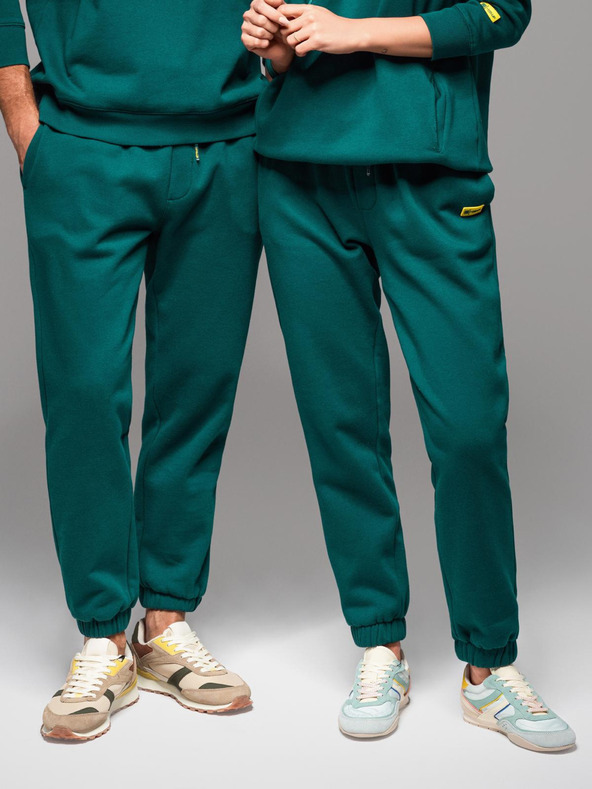 Ombre Clothing Класически унисекс спортни панталони с ребрирани маншети - тъмнозелени V17 OU-PSBC-0100 Ombre Clothing