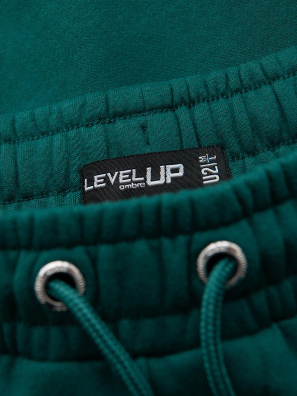 Ombre Clothing Класически унисекс спортни панталони с ребрирани маншети - тъмнозелени V17 OU-PSBC-0100 Ombre Clothing