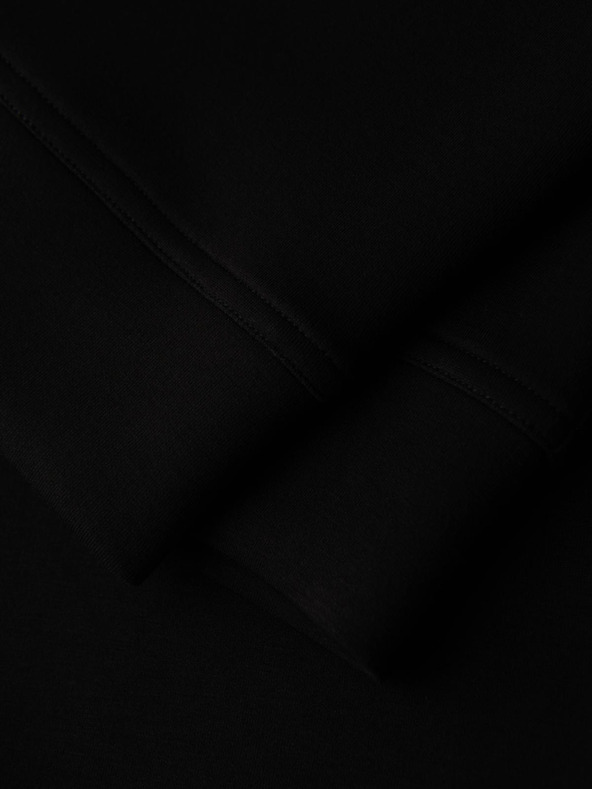 Ombre Clothing Мъжки спортни панталони с ребрирани крачоли и гумен принт - черни V1 OM-PASK-0223 Ombre Clothing