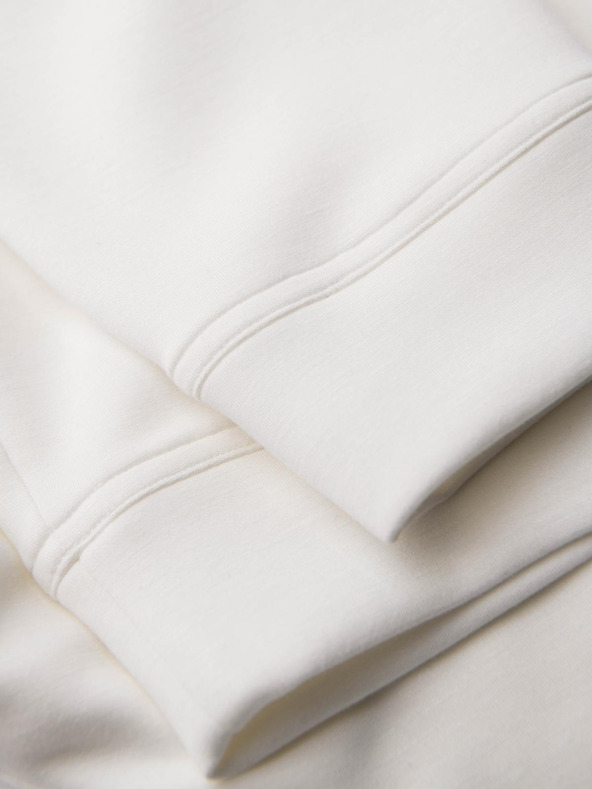 Ombre Clothing Мъжки спортни панталони с ребрирани крачоли и гумен принт - бели V2 OM-PASK-0223 Ombre Clothing