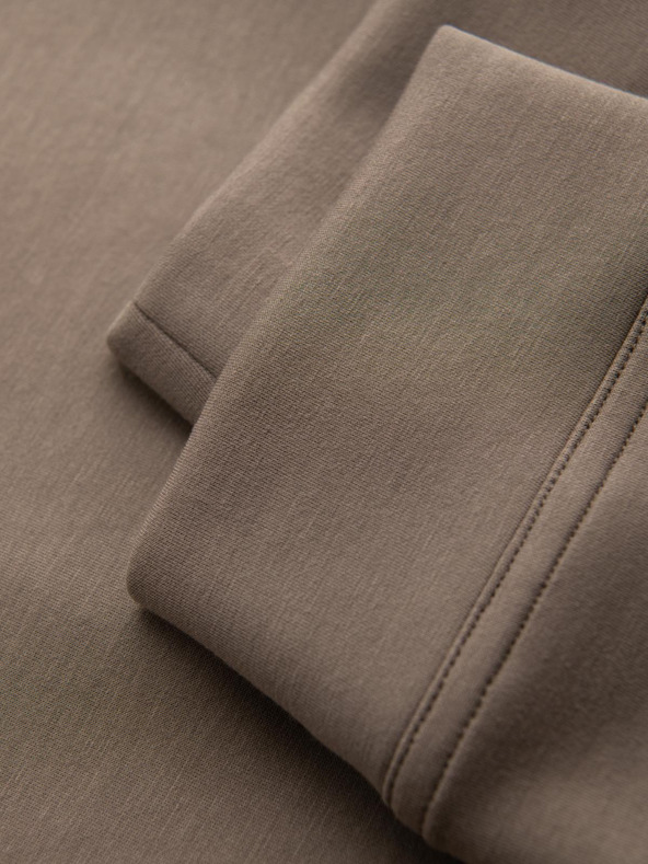 Ombre Clothing Мъжки спортни панталони с ребрирани крачоли и гумен принт - пепел V3 OM-PASK-0223 Ombre Clothing