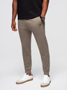Ombre Clothing Мъжки спортни панталони с ребрирани крачоли и гумен принт - пепел V3 OM-PASK-0223 Ombre Clothing