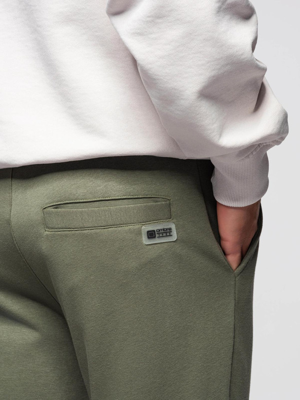 Ombre Clothing Мъжки спортни панталони joggers - оливови V4 OM-PASK-0280 Ombre Clothing