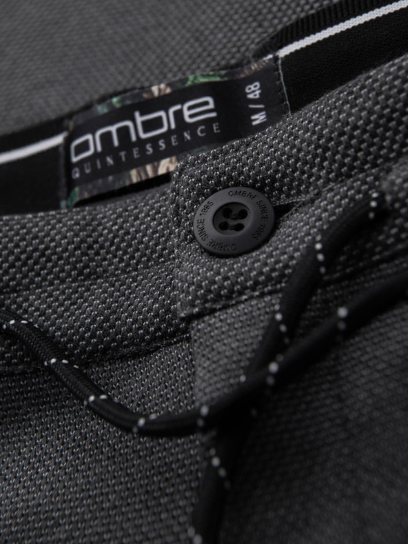 Ombre Clothing Мъжки плетени панталони с еластичен пояс - тъмносив V2 OM-PACP-0116 Ombre Clothing