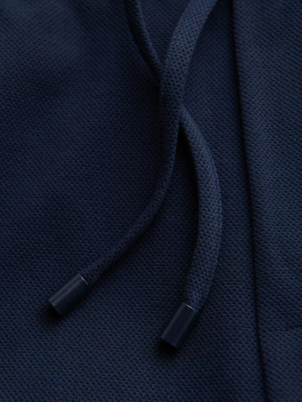 Ombre Clothing Мъжки панталони от пике плетиво с регулируем пояс - тъмносини V1 OM-PACP-0283 Ombre Clothing