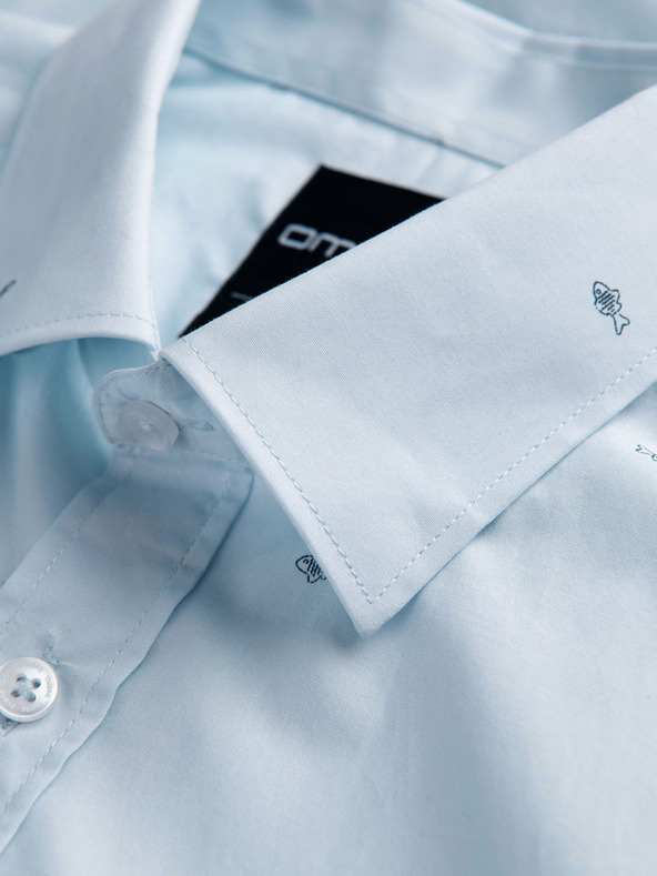 Ombre Clothing Мъжка класическа памучна риза SLIM FIT с микромотив - бяла V1 K696 Ombre Clothing