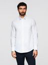 Ombre Clothing Мъжка памучна риза REGULAR FIT с тънък мотив - бяла V1 K698 Ombre Clothing