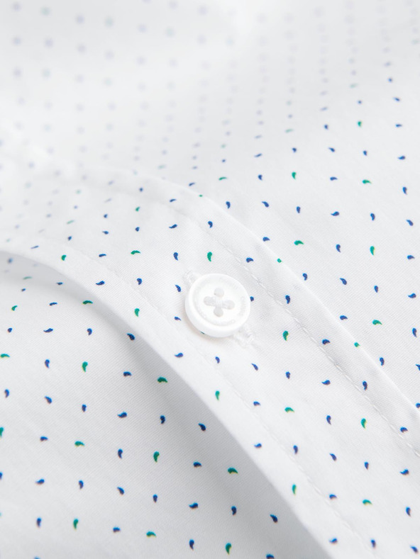 Ombre Clothing Мъжка памучна риза REGULAR FIT с тънък мотив - бяла V1 K698 Ombre Clothing