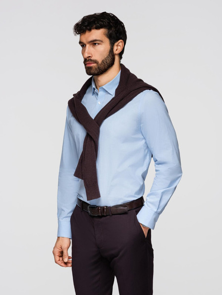 Ombre Clothing Мъжка класическа памучна риза REGULAR - синьо V1 K699 Ombre Clothing