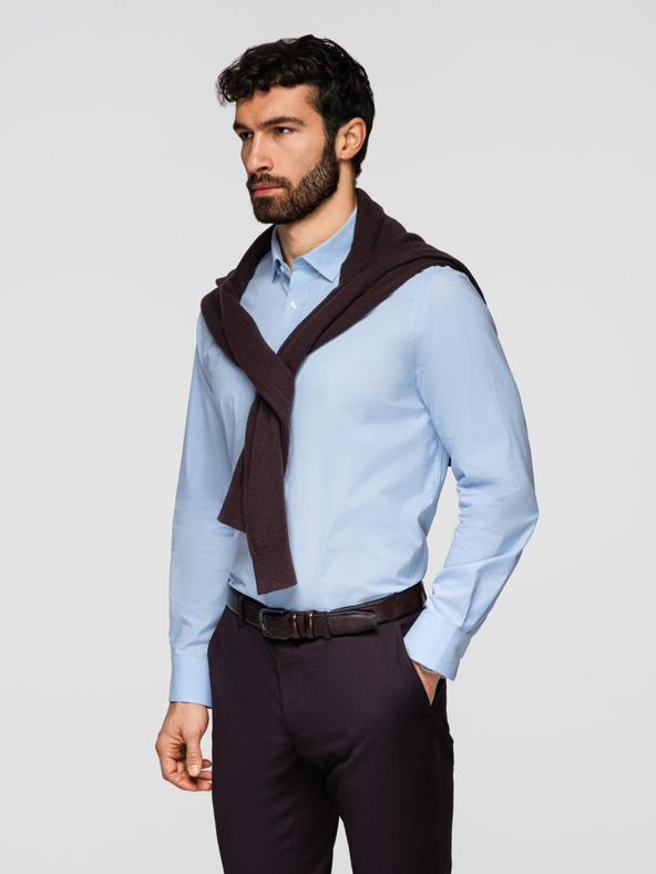 Ombre Clothing Мъжка класическа памучна риза REGULAR - синьо V1 K699 Ombre Clothing