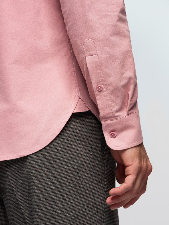 Ombre Clothing Мъжка памучна риза REGULAR FIT с джоб - розова V3 K700 Ombre Clothing