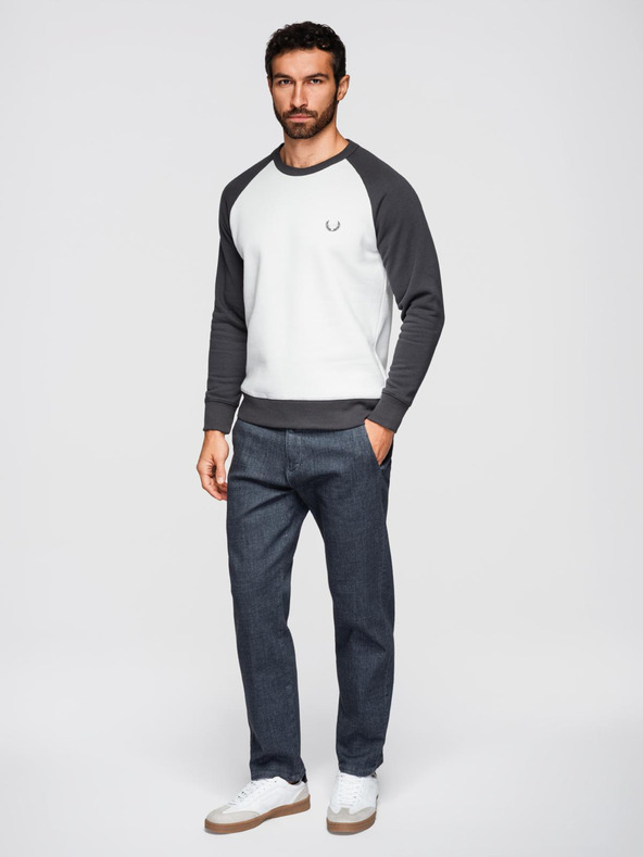 Ombre Clothing Мъжки контрастен суитшърт с реглан ръкави - кремав и графит V1 OM-SSNZ-0239 Ombre Clothing