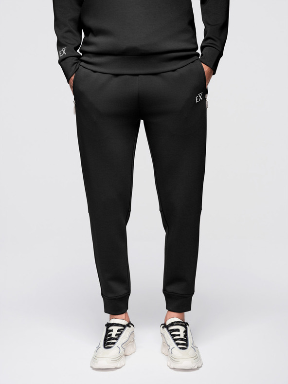 Ombre Clothing Мъжки спортен комплект суитшърт с яка + панталони jogger - черен V1 Z117 Ombre Clothing