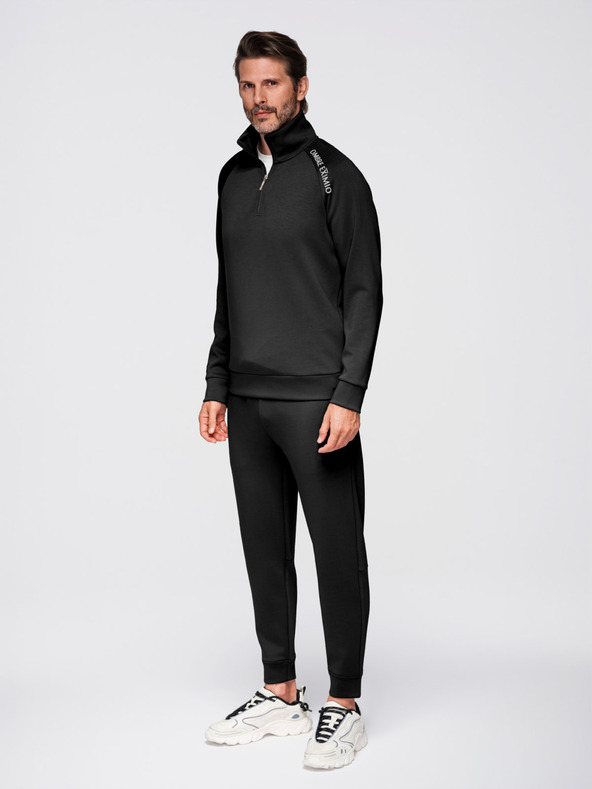Ombre Clothing Мъжки спортен комплект суитшърт с яка + панталони jogger - черен V1 Z117 Ombre Clothing
