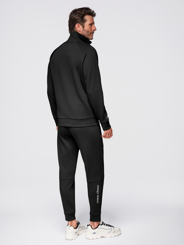 Ombre Clothing Мъжки спортен комплект суитшърт с яка + панталони jogger - черен V1 Z117 Ombre Clothing