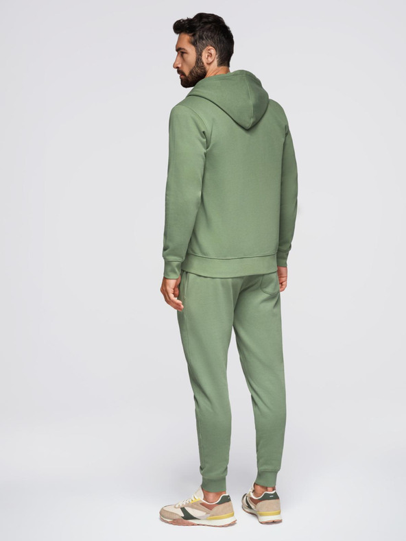 Ombre Clothing Мъжки спортен комплект суитшърт с качулка + панталони jogger - светло зелен V3 Z119 Ombre Clothing