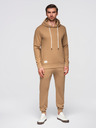 Ombre Clothing Мъжки памучен спортен комплект суитшърт + панталони jogger - кафяв V2 Z121 Ombre Clothing