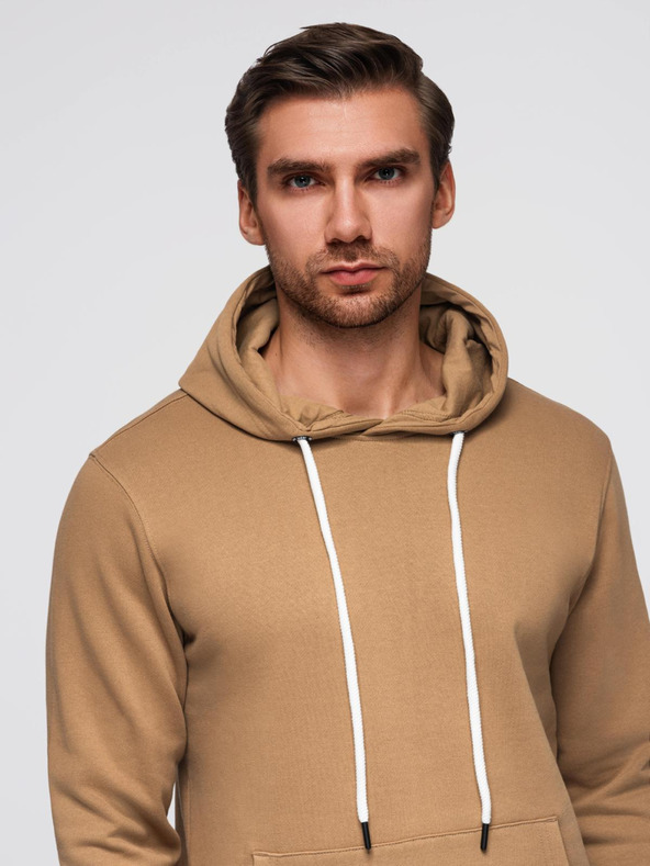 Ombre Clothing Мъжки памучен спортен комплект суитшърт + панталони jogger - кафяв V2 Z121 Ombre Clothing