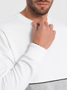 Ombre Clothing Мъжки суитшърт OVERSIZE в контрастна цветна комбинация - бял и сив V1 B1673 Ombre Clothing